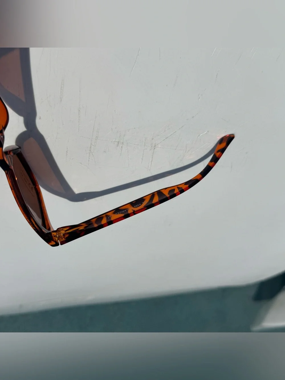 Tortoiseshell Rectangular Women's Sunglasses - Brown Lenses